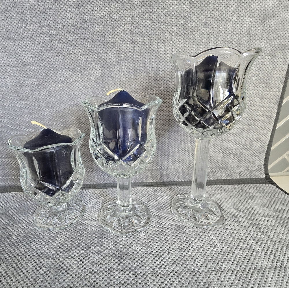 Vintage Home interiors Tulip candle holder set of 3